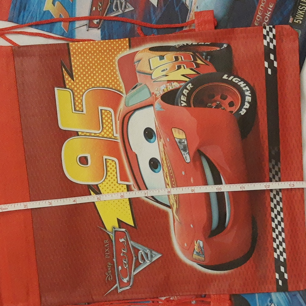 Disney Pixar Cars 2 Lightning McQueen Drawstring Tote Bags Party Favors 12 Pcs - Picture 8 of 11